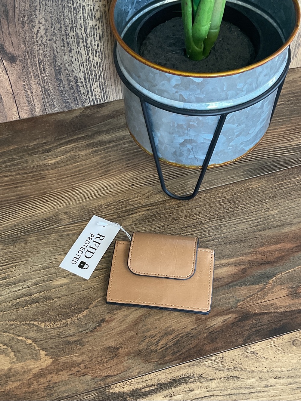 Jen & Co Tan RFID-Protected Ella WL2793RF Card Mini Wallet